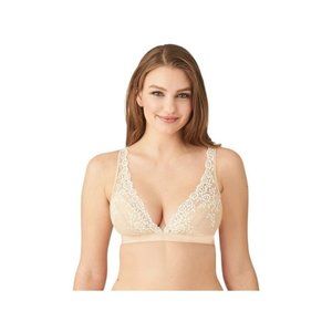 Wacoal Embrace Lace Wire Free Bra nude white US 38 XL